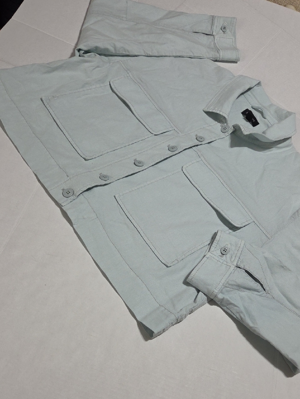 Evereve Mint Green Lightweight Shirt Jacket